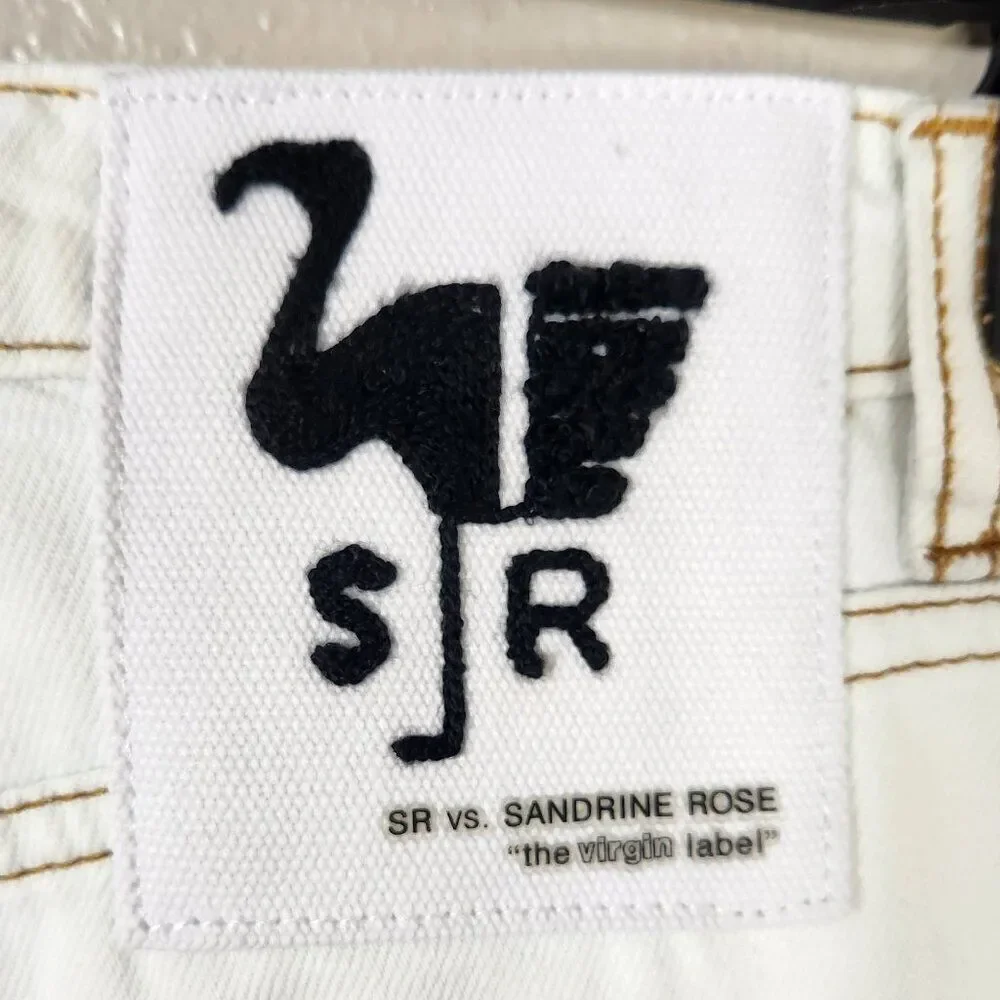 NWT Sandrine Rose X Free People White Straight Leg Jeans Size 24